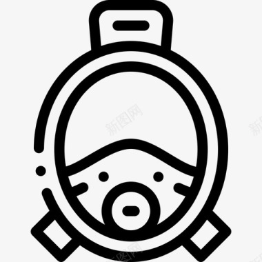 潜水面罩水手25直线型图标图标