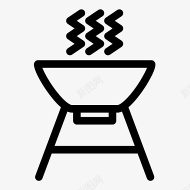 烧烤海滩hibachi图标图标