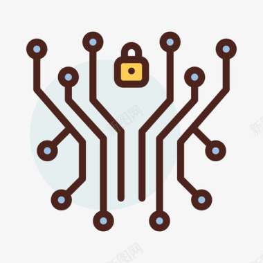 连接gdpr38线性颜色图标图标