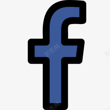 Facebook社交标志1线性颜色图标图标