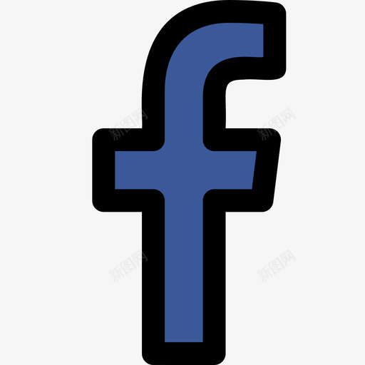 Facebook社交标志1线性颜色图标svg_新图网 https://ixintu.com Facebook 标志 社交 线性 颜色