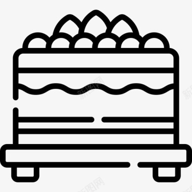 蛋糕婴儿淋浴37线性图标图标