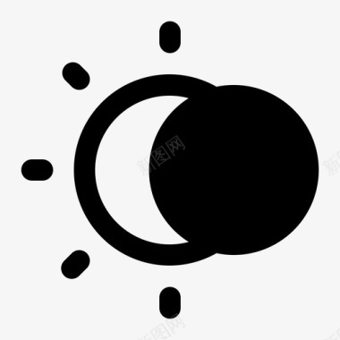日食月亮太阳图标图标