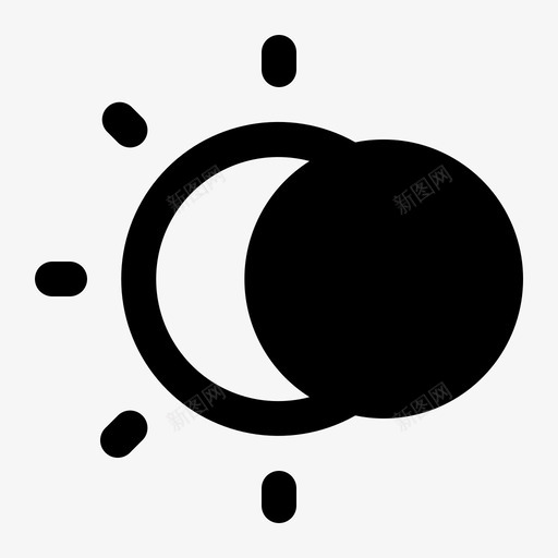 日食月亮太阳图标svg_新图网 https://ixintu.com 天气 太阳 日食 月亮