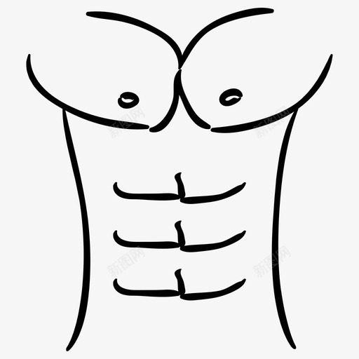 六包腹肌健身图标svg_新图网 https://ixintu.com 健身 六包 图标 完美 手绘 腹肌 身材
