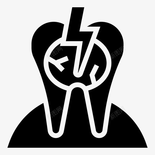 超敏感龋齿牙齿图标svg_新图网 https://ixintu.com 敏感 牙齿 齿状 龋齿
