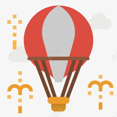 热气球七月游乐园3号平的图标图标