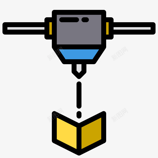 3d打印机3d打印2线性颜色图标svg_新图网 https://ixintu.com 3d 打印 打印机 线性 颜色