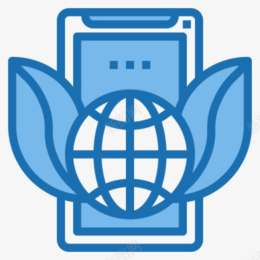 生态移动网络蓝色图标图标