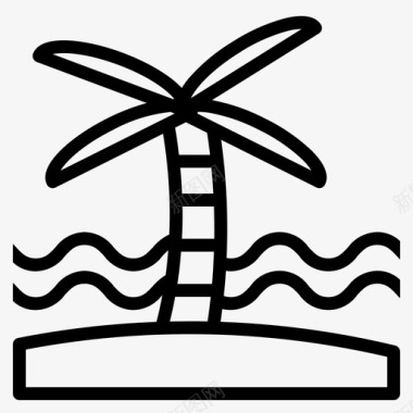棕榈树夏111线形图标图标