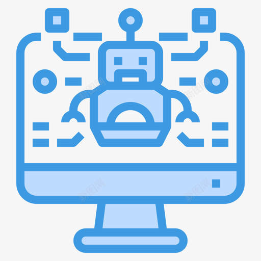 机器人教育和学习15蓝色图标svg_新图网 https://ixintu.com 学习 教育 机器人 蓝色