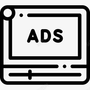 视频广告数字营销147线性图标图标