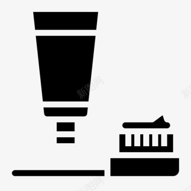牙刷清洁102实心图标图标