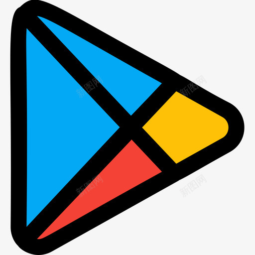 GooglePlay社交标志1线性颜色图标svg_新图网 https://ixintu.com Google Play 标志 社交 线性 颜色