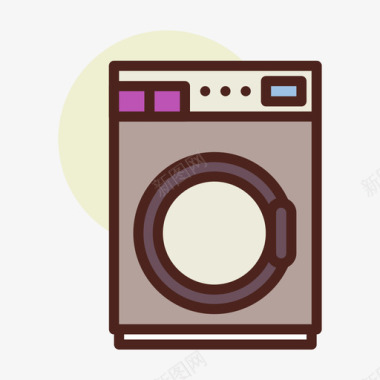 洗衣机电子74线性颜色图标图标