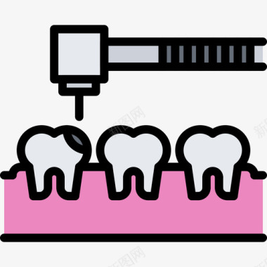 牙齿牙医56彩色图标图标