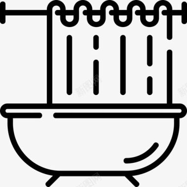 淋浴水管工33线性图标图标