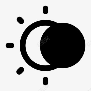 日食月亮太阳图标图标