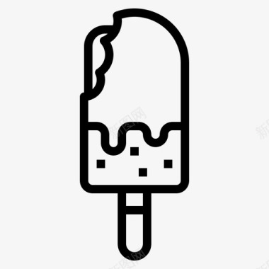 冰淇淋夏季111直线型图标图标