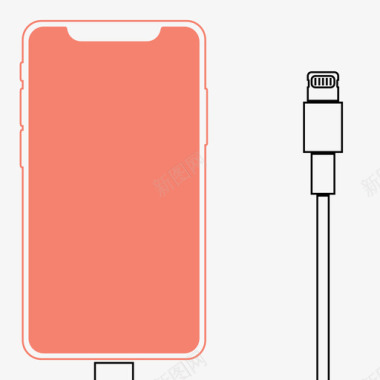 iphonex充电电缆闪电图标图标