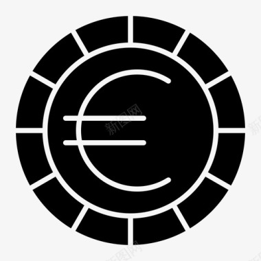 电子商务硬币欧元图标图标