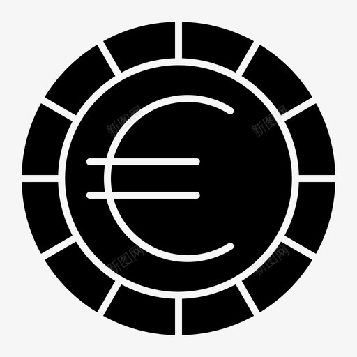 电子商务硬币欧元图标svg_新图网 https://ixintu.com 欧元 电子商务 硬币 货币 购物