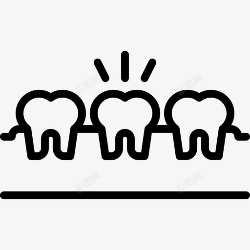 牙痛牙医54线状图标svg_新图网 https://ixintu.com 牙医 牙痛 线状