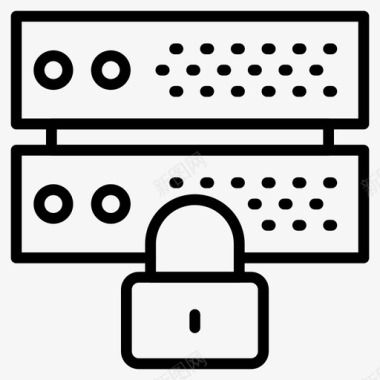 安全服务器数据库锁图标图标