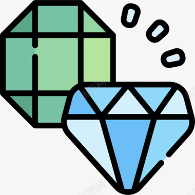 钻石银行123线性颜色图标图标