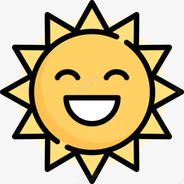 太阳自然121线性颜色图标图标
