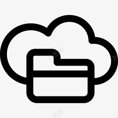云存储数字服务17线性图标图标