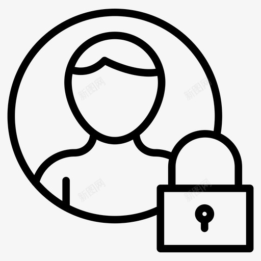 安全帐户锁专用图标svg_新图网 https://ixintu.com 专用 图标 安全 帐户 方向 用户 线图 配置文件