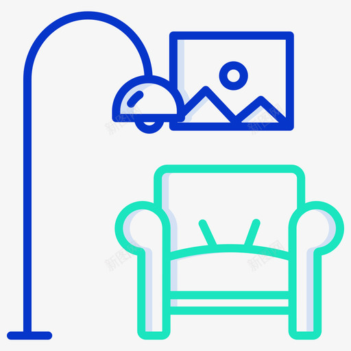 扶手椅家具装饰3轮廓颜色图标svg_新图网 https://ixintu.com 家具 扶手 装饰 轮廓 颜色