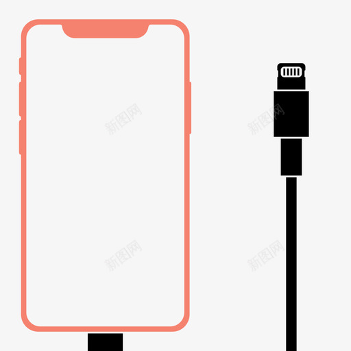 iphonex充电电缆闪电图标svg_新图网 https://ixintu.com iphonex 充电 电缆 设备 闪电