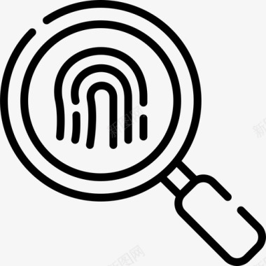 指纹搜索犯罪调查52线状图标图标