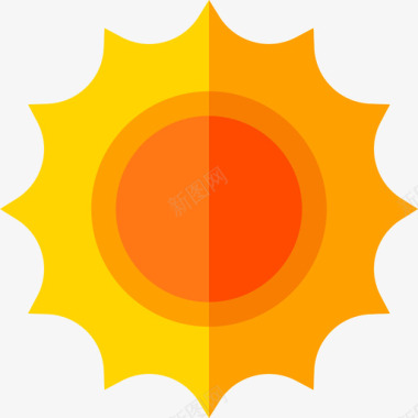 太阳自然125平坦图标图标