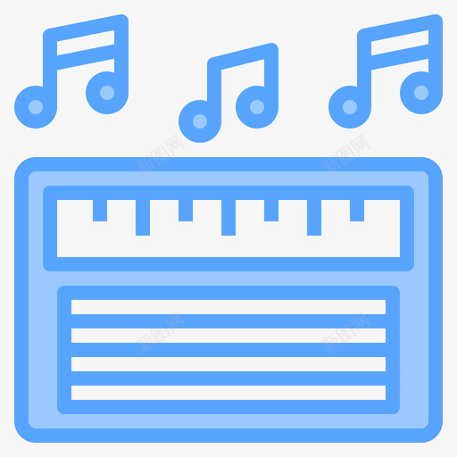 收音机音乐和声音12蓝色图标svg_新图网 https://ixintu.com 声音 收音机 蓝色 音乐