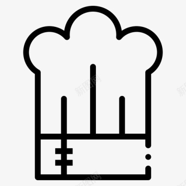食品和餐厅厨师帽炊具图标图标