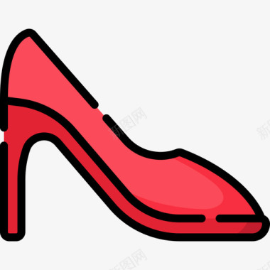 高跟鞋鞋26线性颜色图标图标