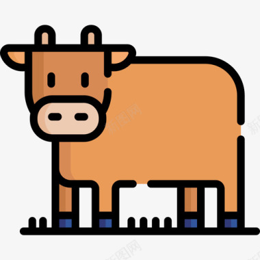 奶牛农业53原色图标图标