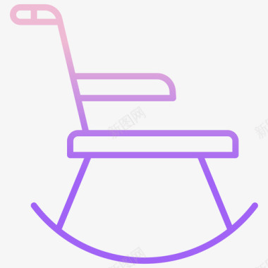 摇椅家具装饰2轮廓渐变图标图标