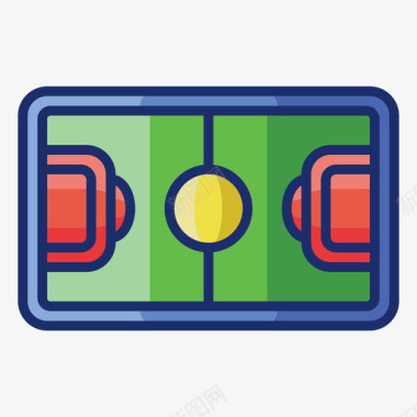 足球场教育娱乐1线性颜色图标图标