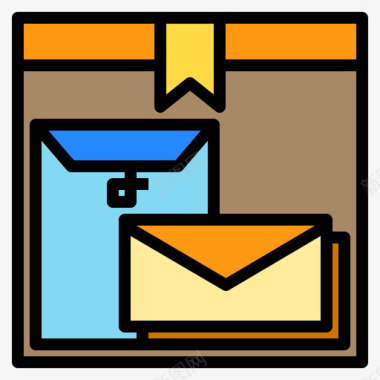 邮政信箱邮政编码8线性颜色图标图标