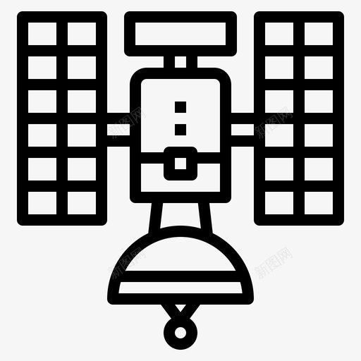 卫星天线太空和星系5直线型图标svg_新图网 https://ixintu.com 卫星 天线 太空 星系 直线 线型