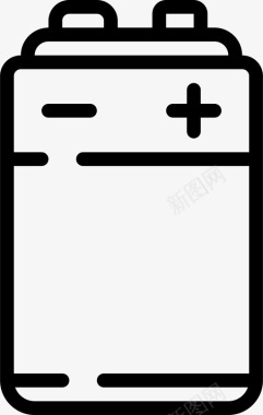 电池电气部件3线性图标图标
