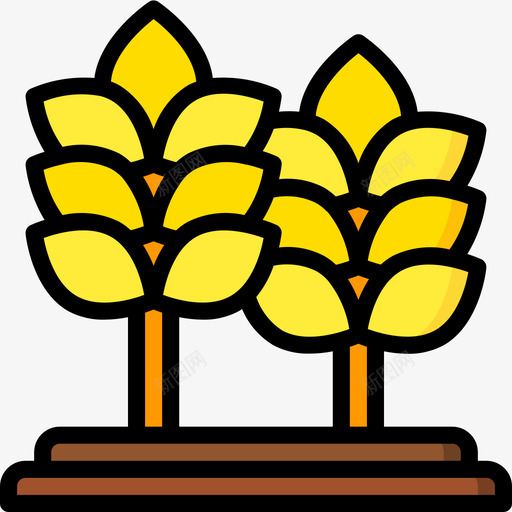 小麦植株31线形颜色图标svg_新图网 https://ixintu.com 小麦 植株 线形 颜色