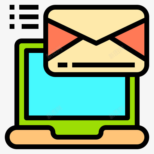 电子邮件邮件72线颜色图标svg_新图网 https://ixintu.com 电子邮件 邮件 颜色