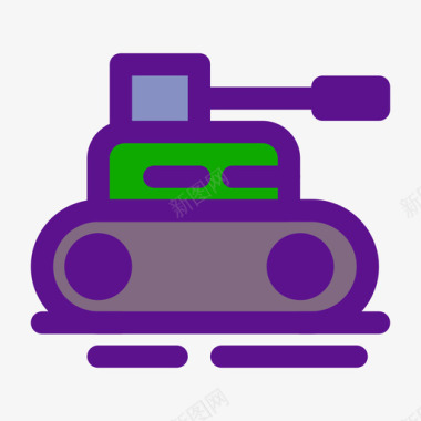 坦克战争11线性颜色图标图标