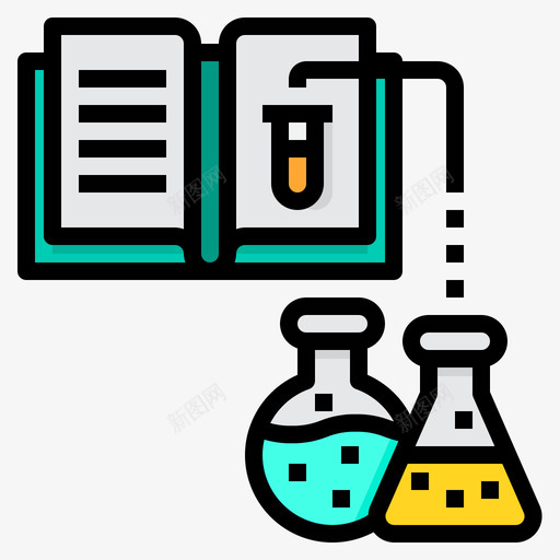 书教育和学习11线颜色图标svg_新图网 https://ixintu.com 学习 教育 颜色