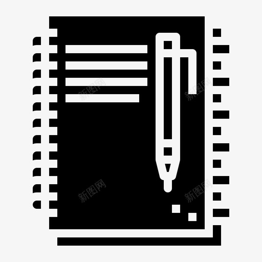 笔记本铅笔写字图标svg_新图网 https://ixintu.com 书店 写字 笔记本 铅笔